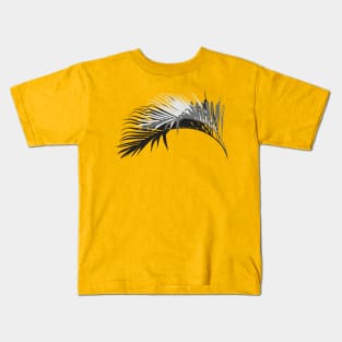 Palm leaf with shadow. Black and white illustration Kids T-Shirt